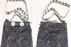 Black Denim Embossed Purse 