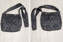 Black Denim Embossed Purse 