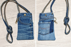 Narrow Blue Denim Purse